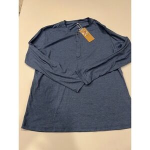 Sailwind Mens XL Henley Shirt Blue Heather Long Sleeve Coastal Casual NWT